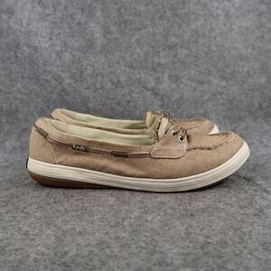 Keds Shoes Womens 7.5 Boat Sneaker Slip On Casual Comfort Two Eye Moc Toe Brown